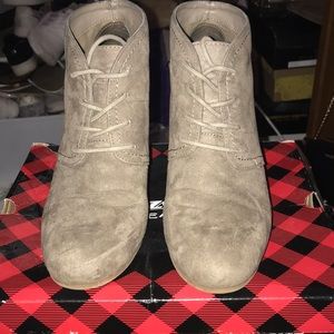 Brown Wedge Ankle Booties